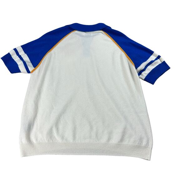 RHUDE Men's Retro Polo Knit Sweater Top Varsity Short Sleeve Size XL Preppy - Picture 3 of 8